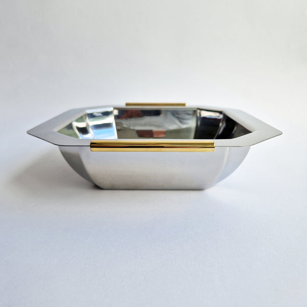 Vintage Italian stainless steel square bowl