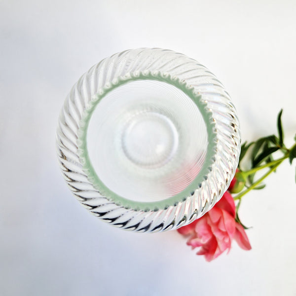 Vintage Italian tall glass swirl vase