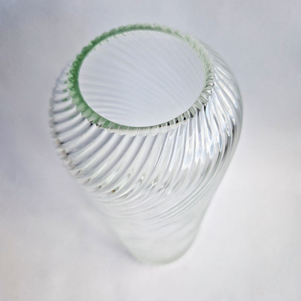 Vintage Italian tall glass swirl vase