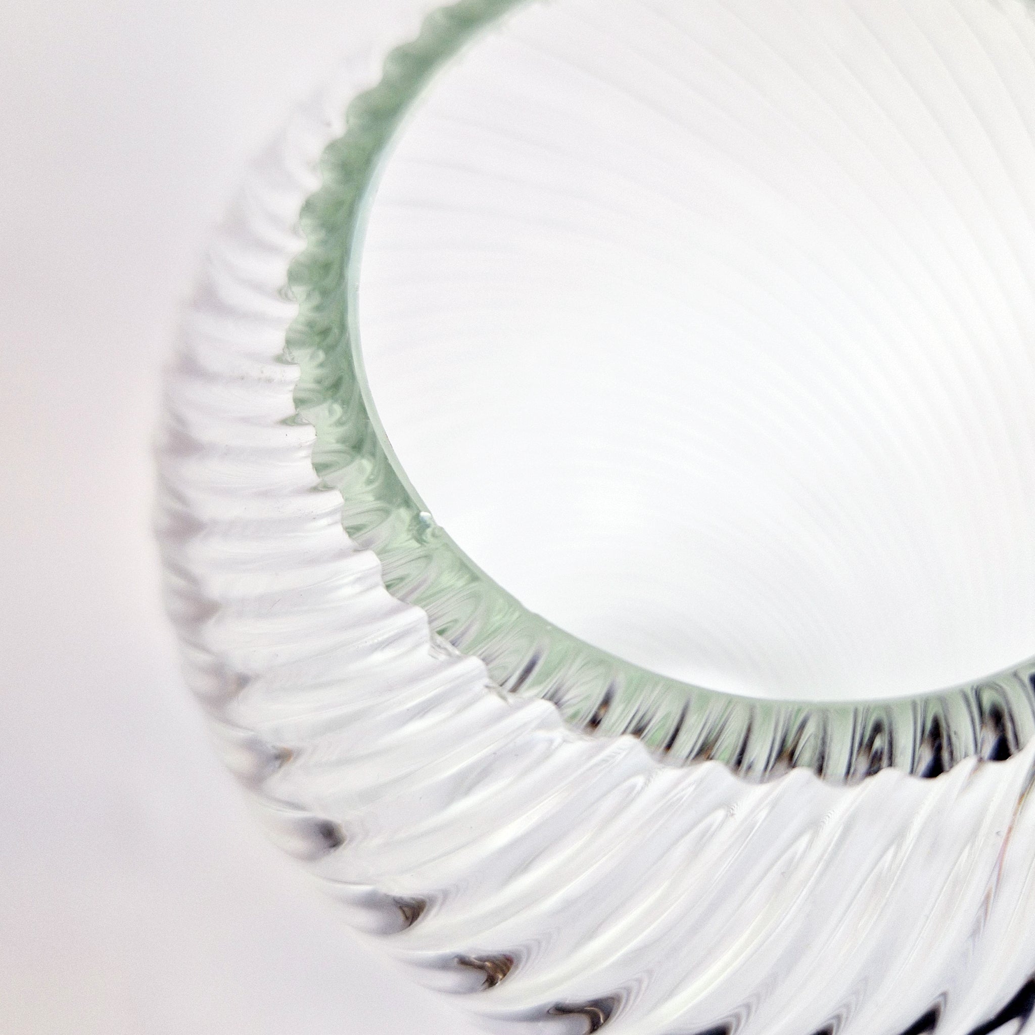 Vintage Italian tall glass swirl vase