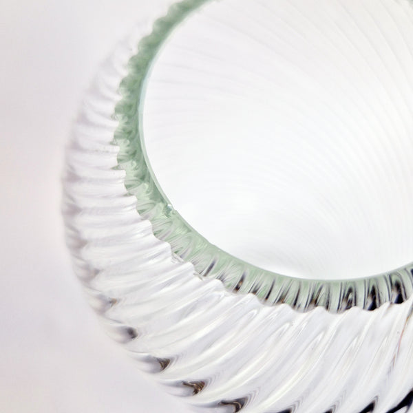 Vintage Italian tall glass swirl vase