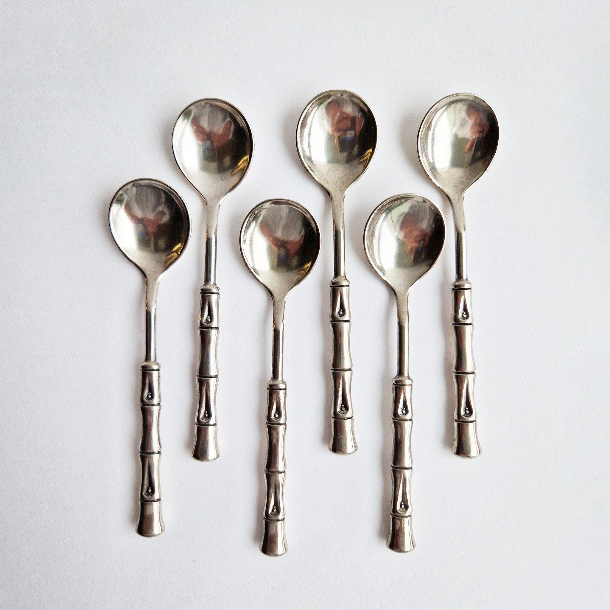 1970s Italian teaspoons with bamboo design