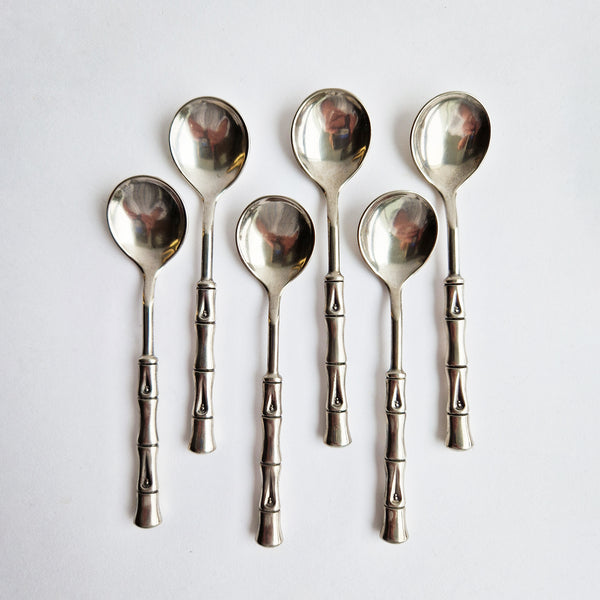 1970s Italian teaspoons with bamboo design