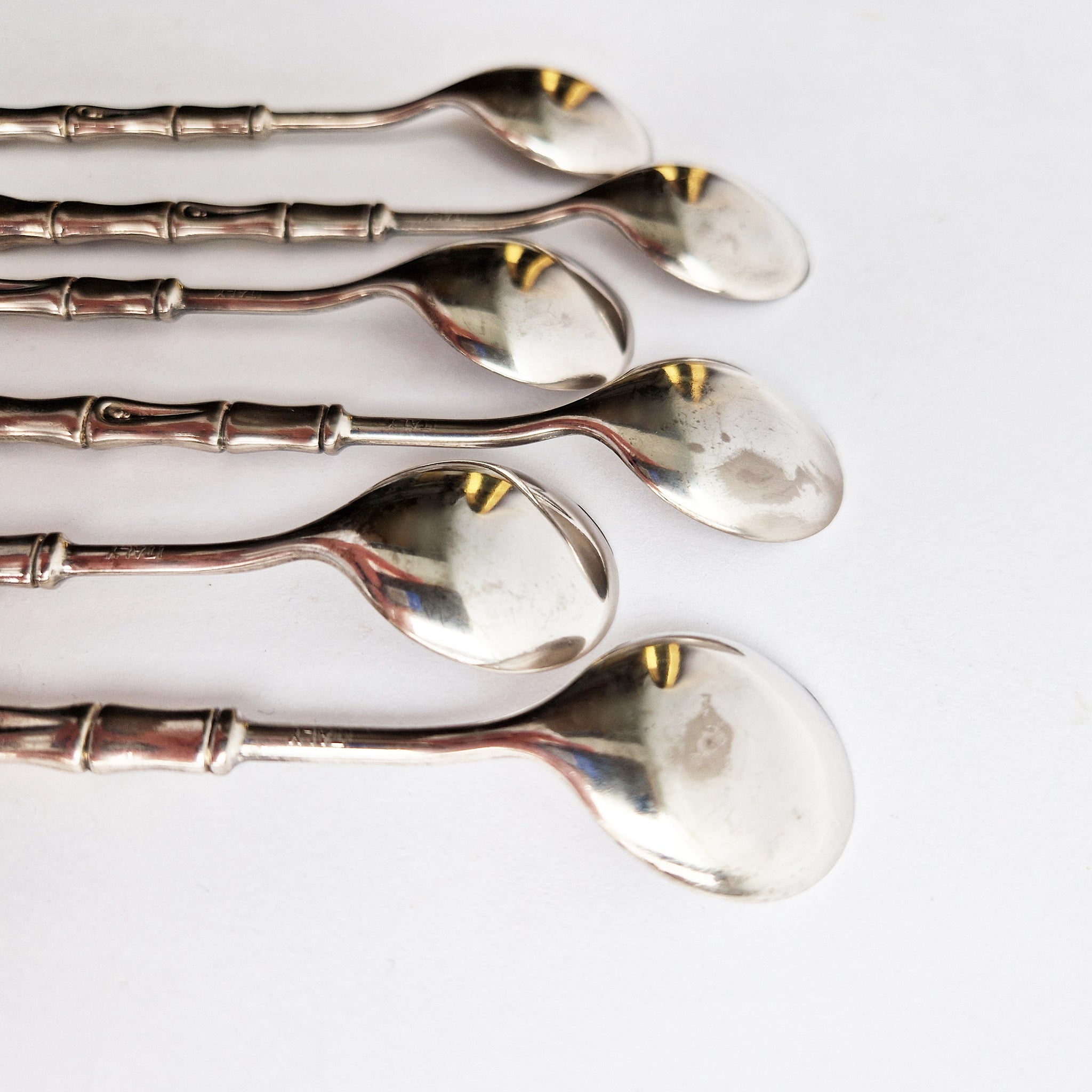 1970s Italian teaspoons with bamboo design