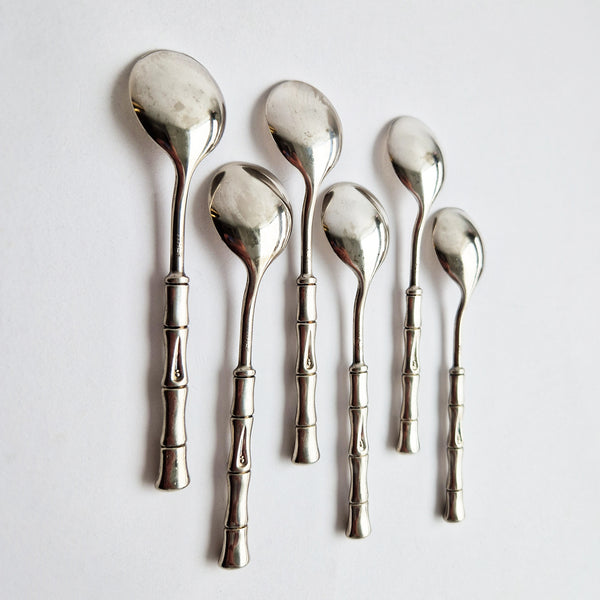 1970s Italian teaspoons with bamboo design