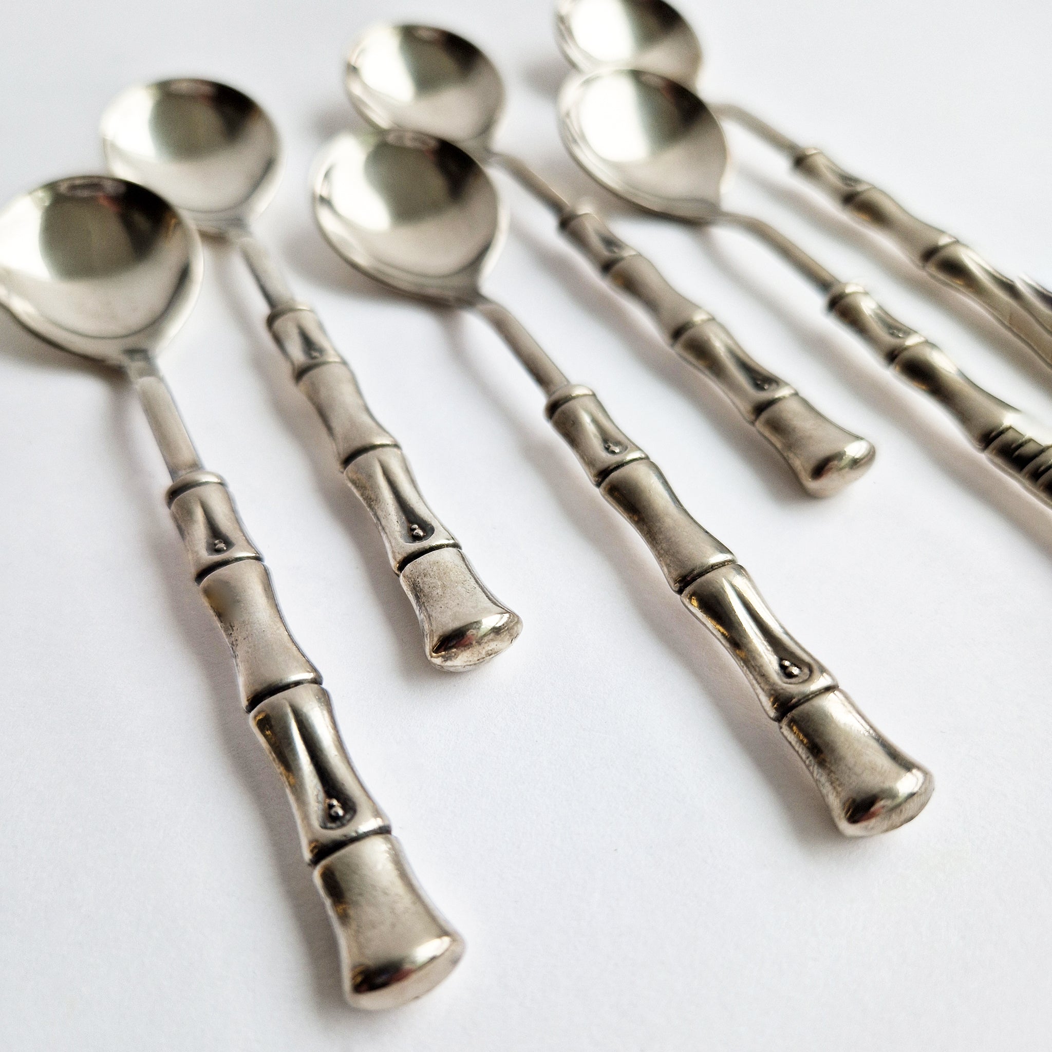 1970s Italian teaspoons with bamboo design