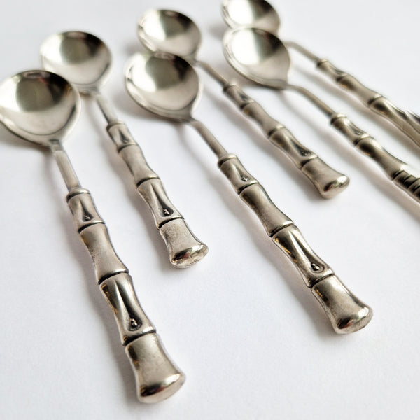 1970s Italian teaspoons with bamboo design