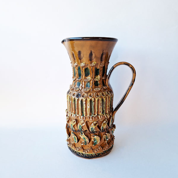 Vintage terracotta glazed jug