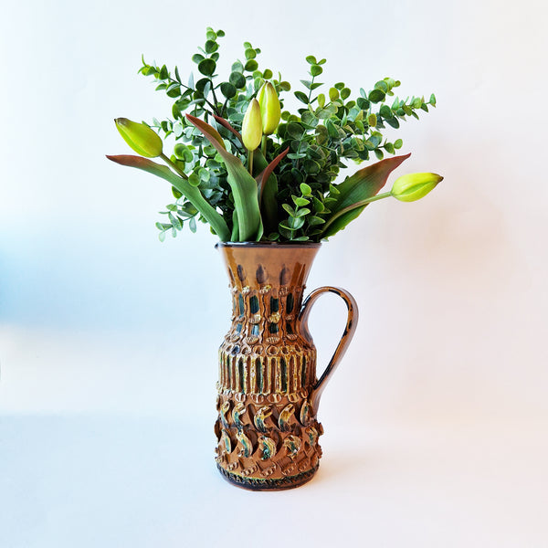 Vintage terracotta glazed jug