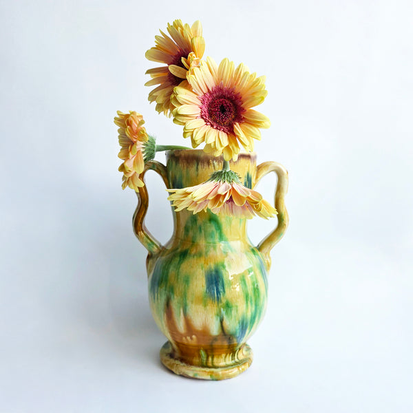 Vintage Italian terracotta glazed vase