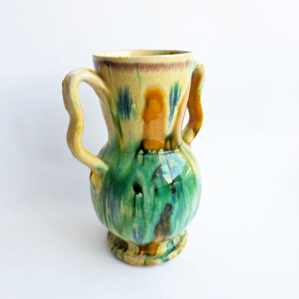 Vintage Italian terracotta glazed vase