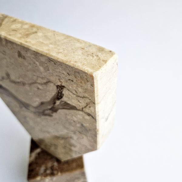 Vintage Italian limestone geometric sculpture
