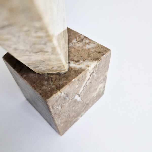 Vintage Italian limestone geometric sculpture