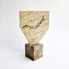 Vintage Italian limestone geometric sculpture