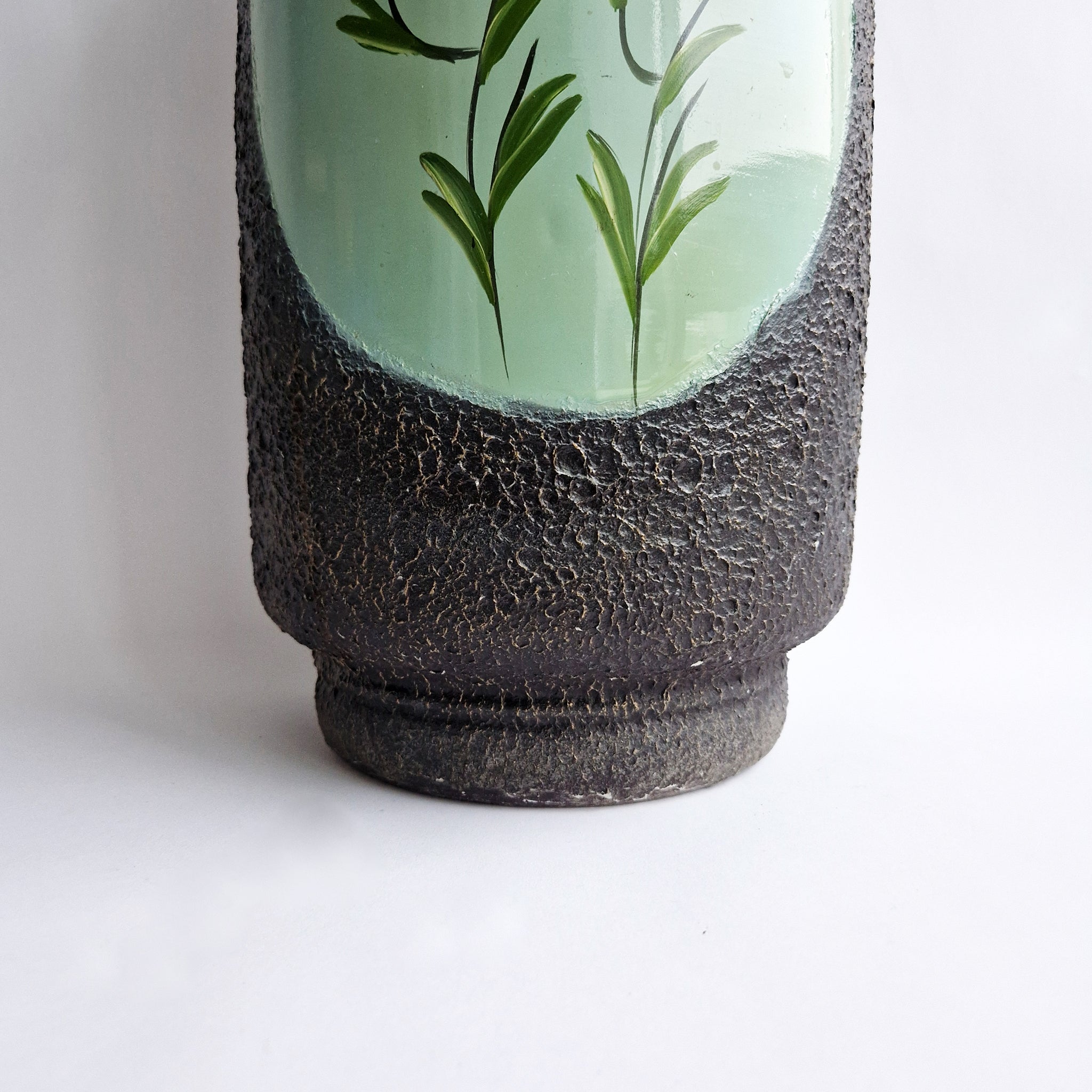 Vintage umbrella stand with flowers