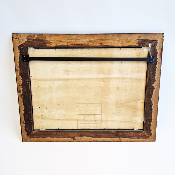 Vintage Italian mirror with dark wood frame