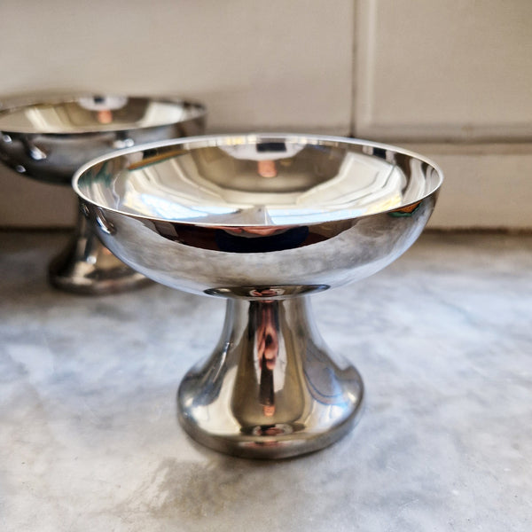 Vintage stainless steel dessert cup set by Motta