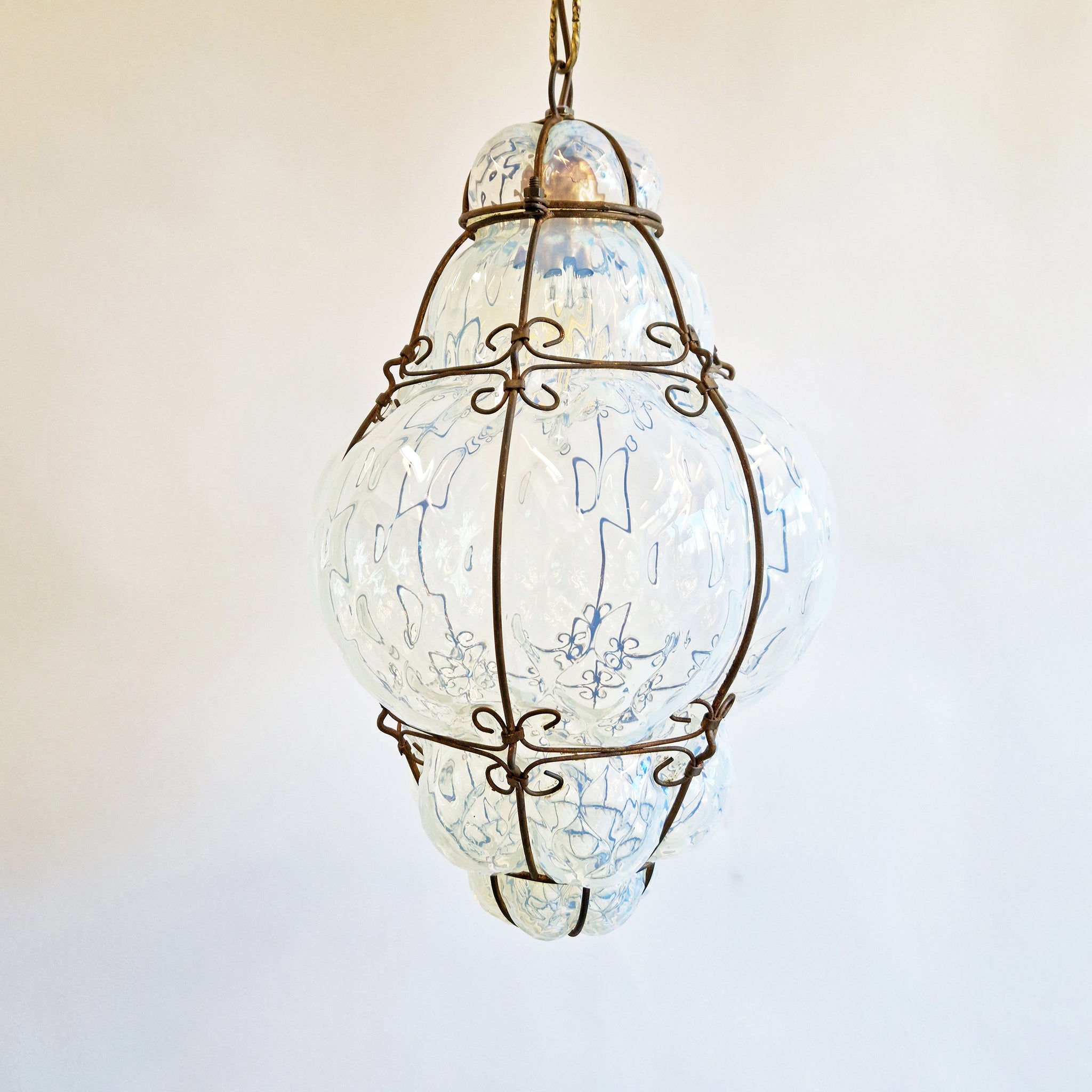 Vintage Murano caged glass lantern