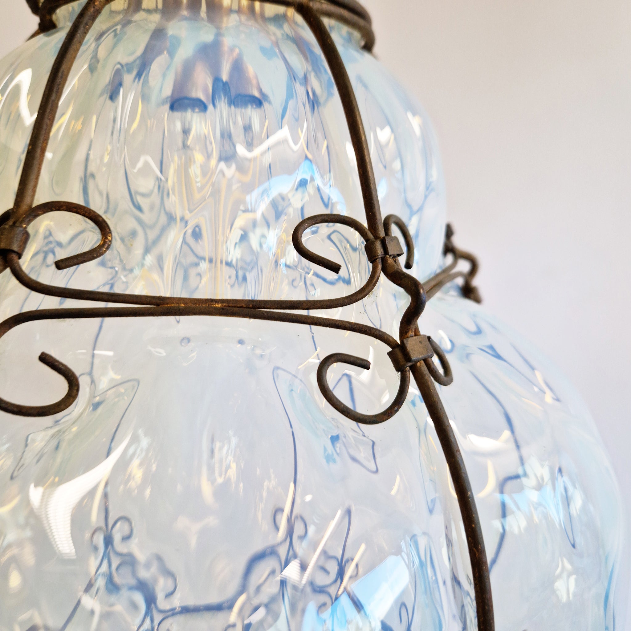 Vintage Murano caged glass lantern