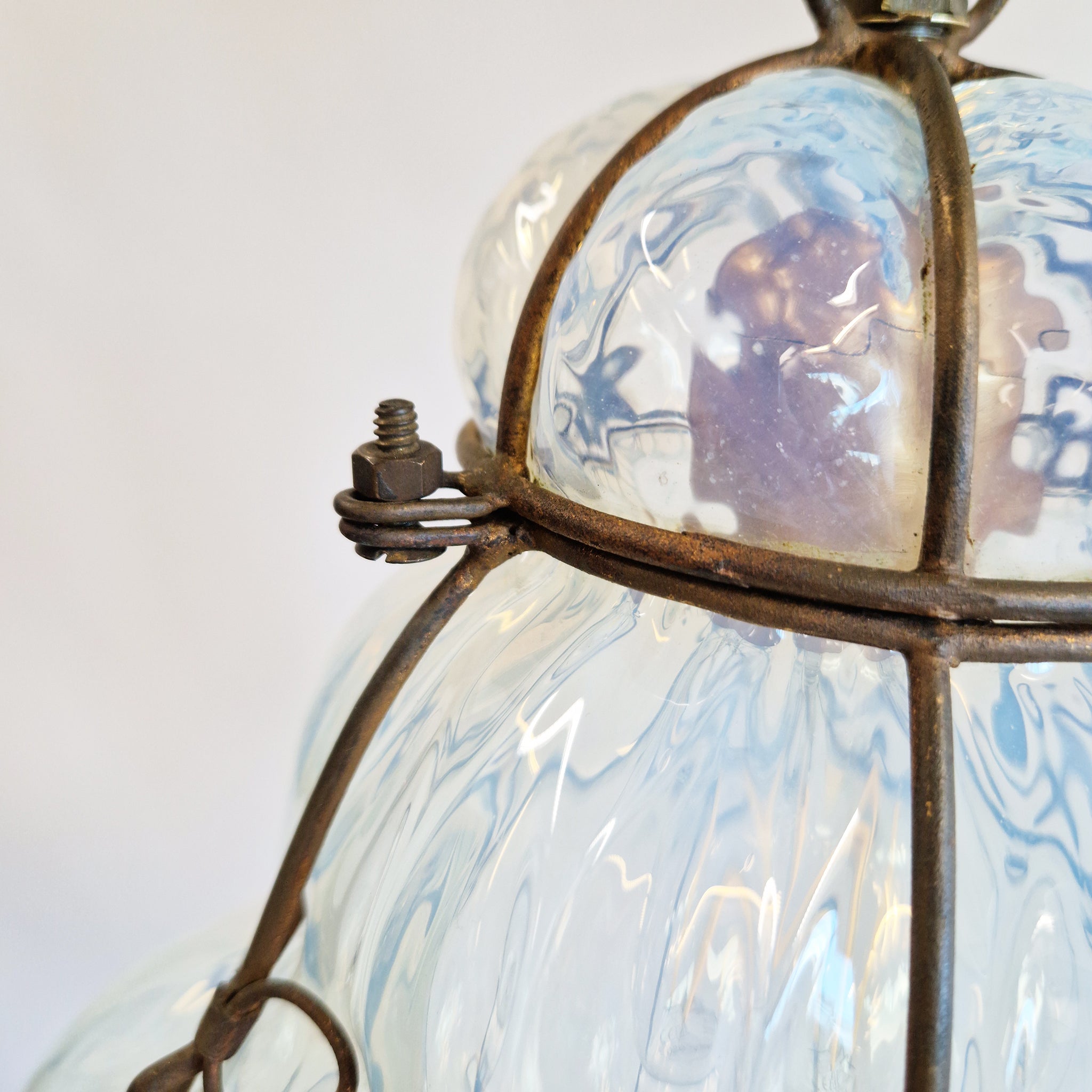 Vintage Murano caged glass lantern