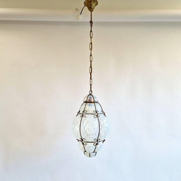 Vintage Murano caged glass lantern