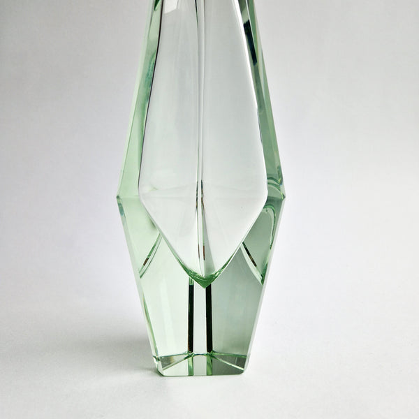 Vintage Murano faceted green vase