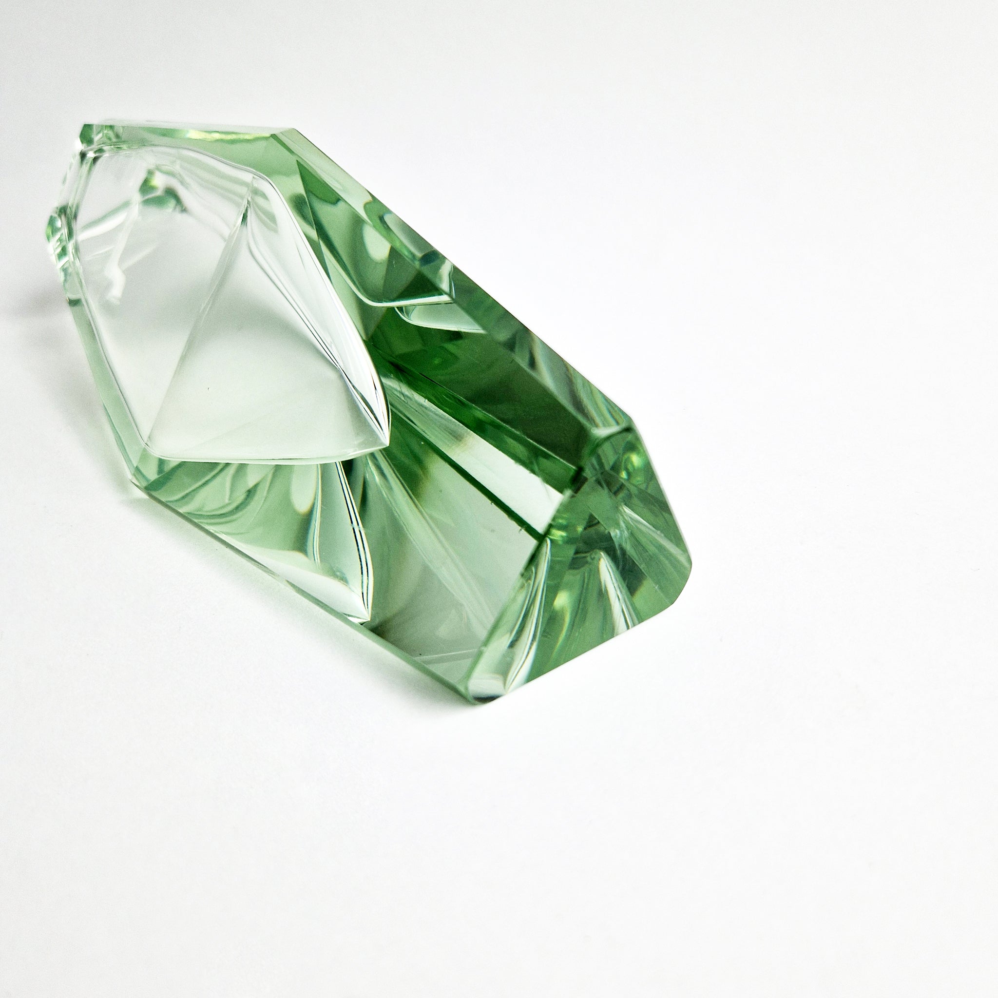 Vintage Murano faceted green vase