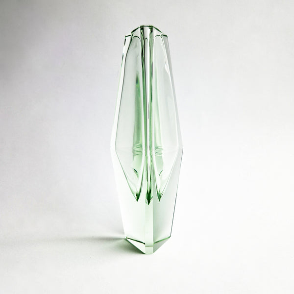 Vintage Murano faceted green vase