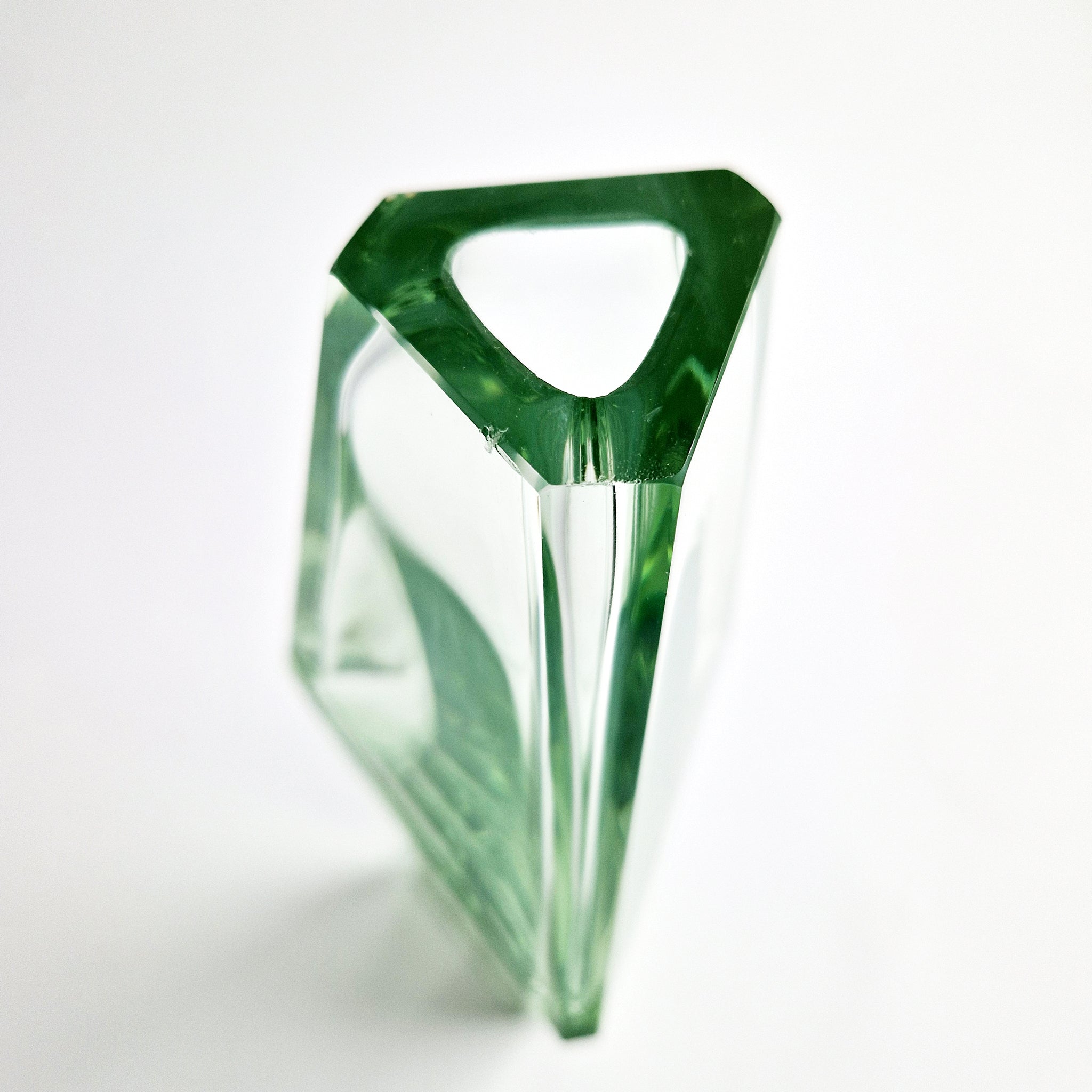 Vintage Murano faceted green vase