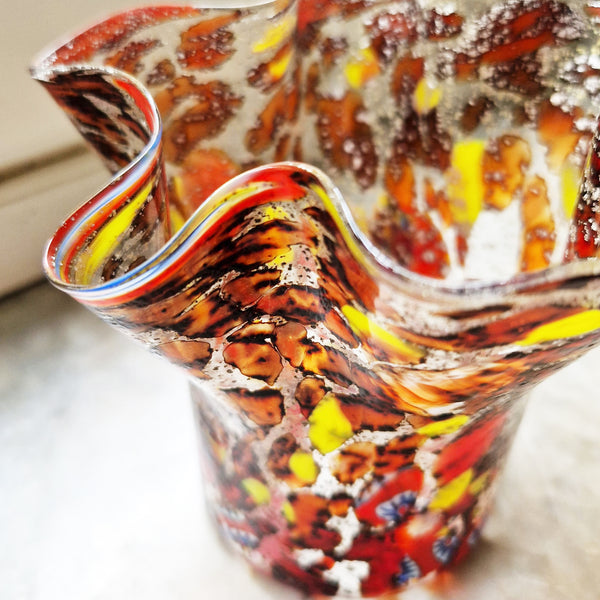 Vintage Murano fazzoletto vase