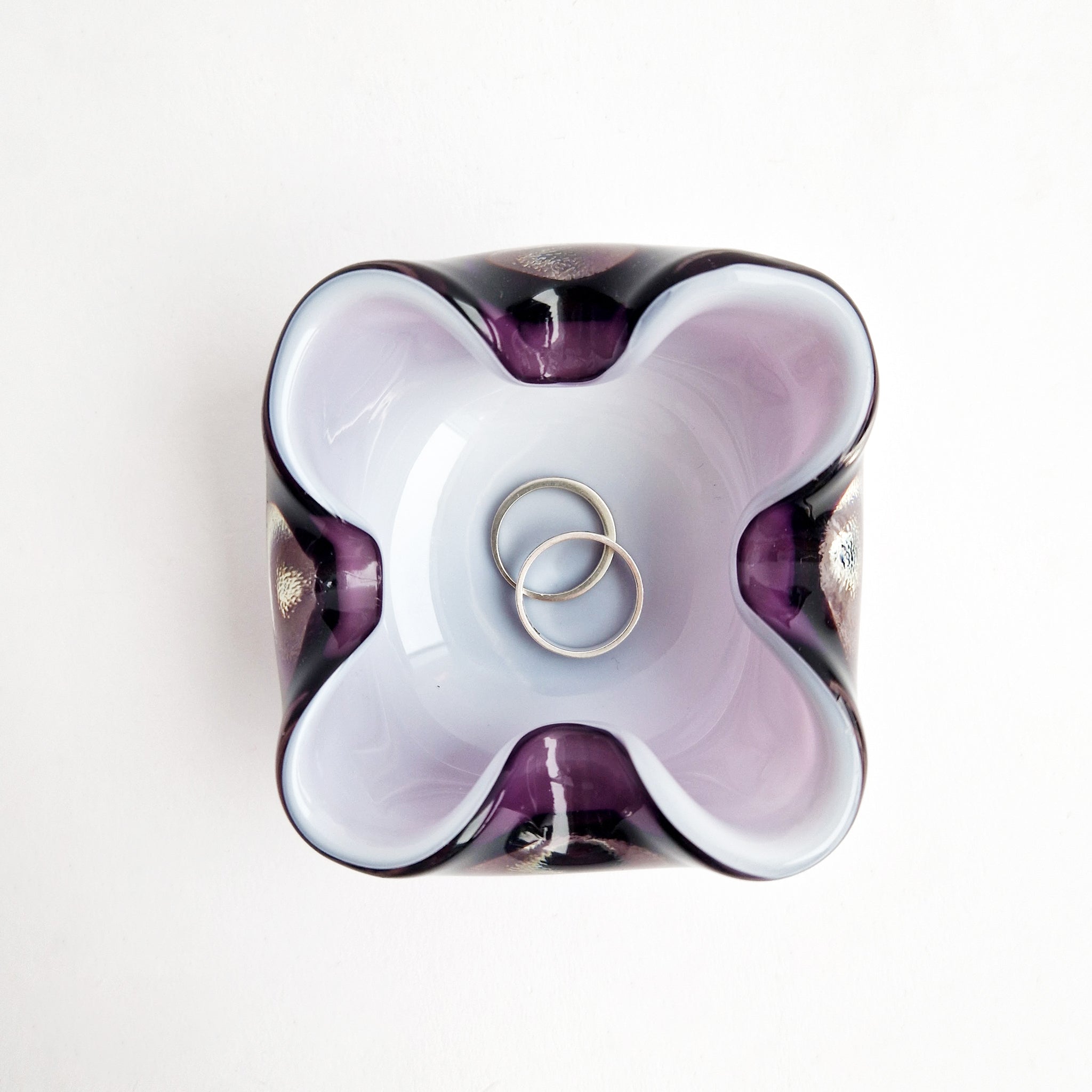 Vintage Murano purple glass bowl