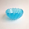 Vintage Murano blue glass bowl with scalloped edge