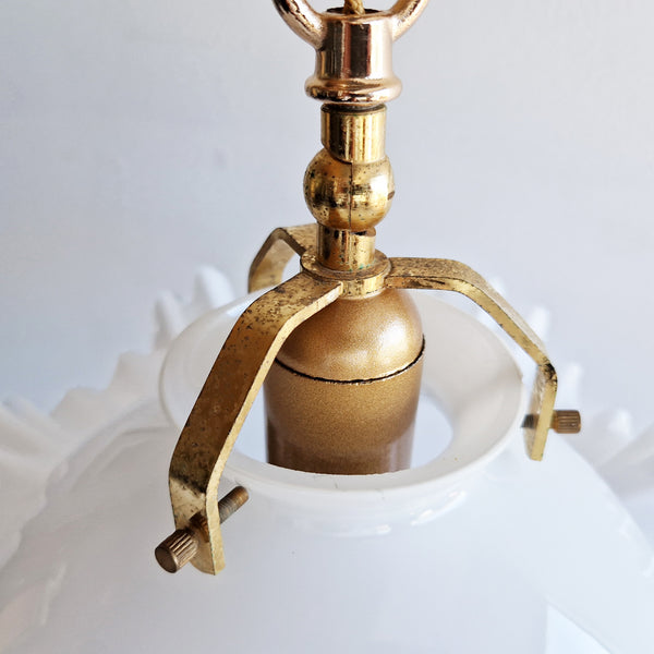 1970s Murano ruffled pendant light by De Majo