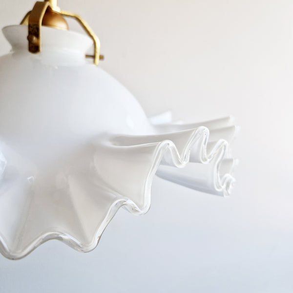1970s Murano ruffled pendant light by De Majo
