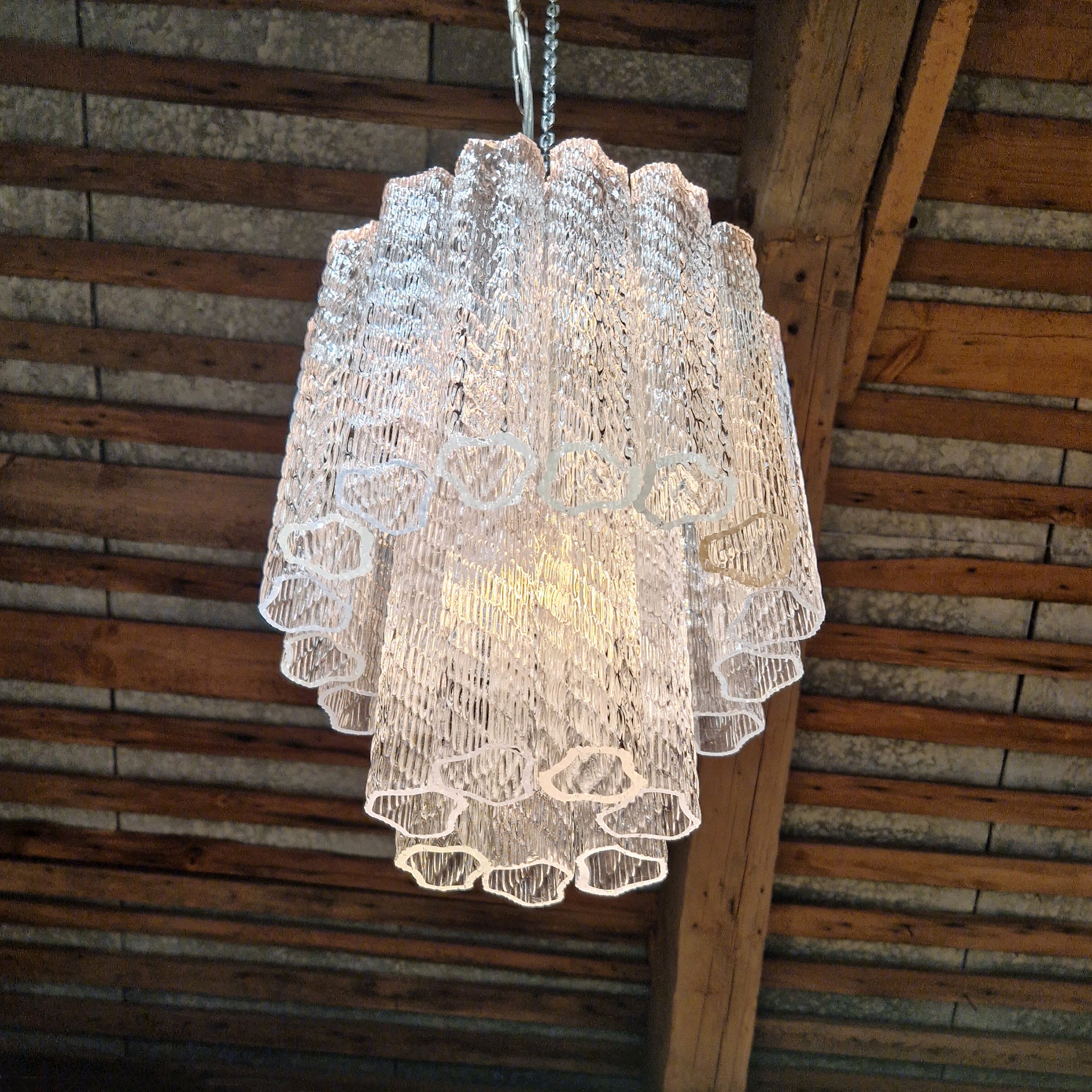 Vintage Murano glass two-tier chandelier