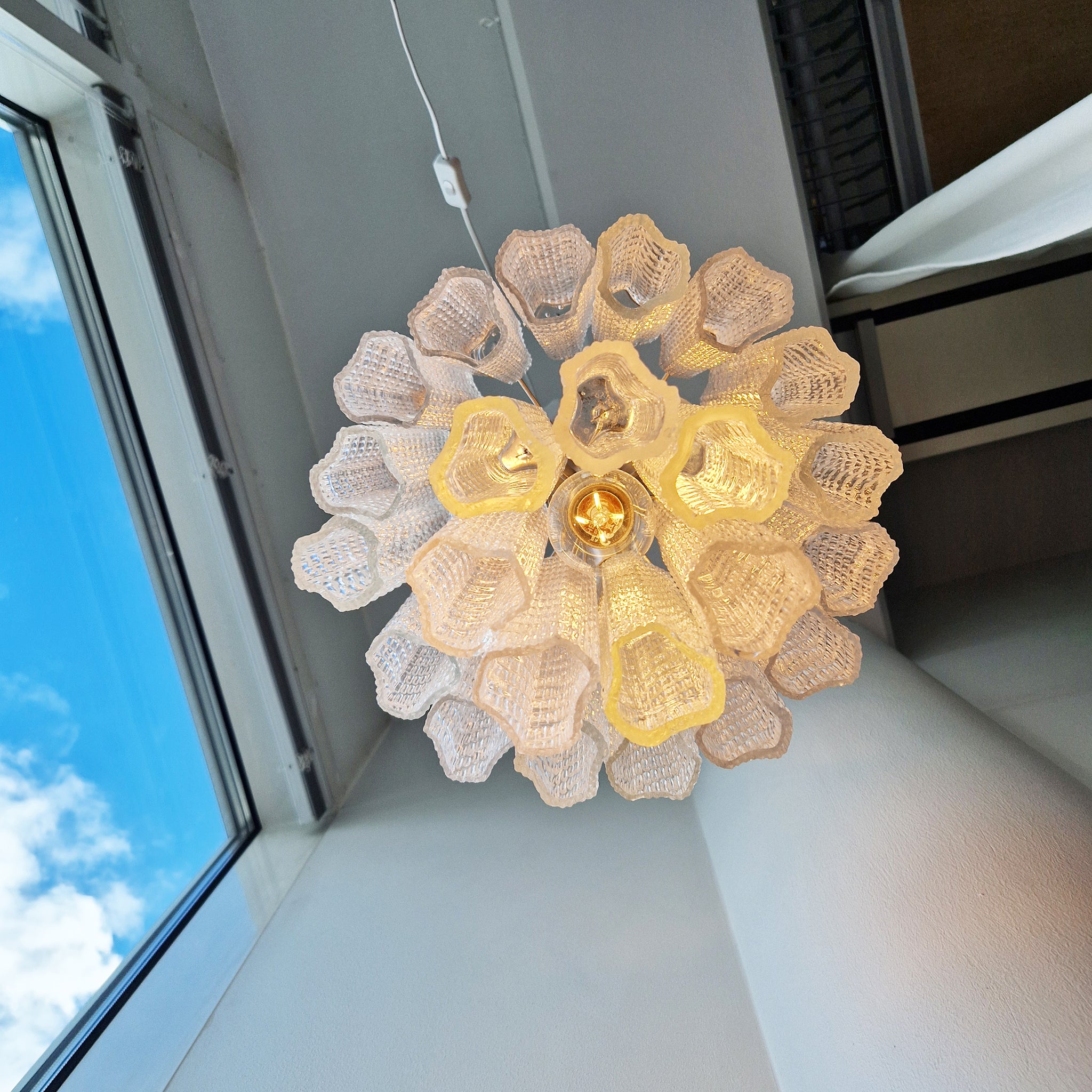 Vintage Murano glass two-tier chandelier