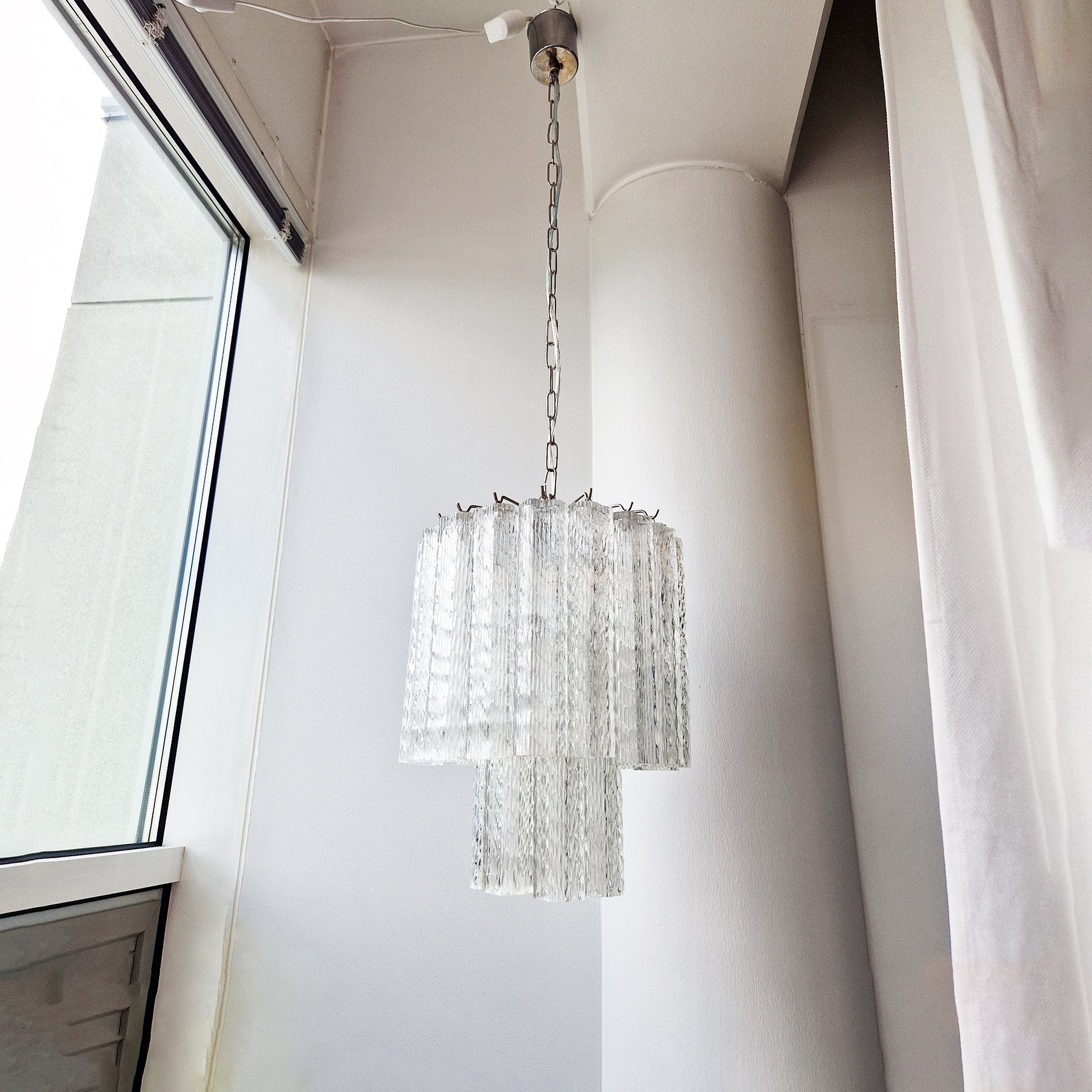 Vintage Murano glass two-tier chandelier