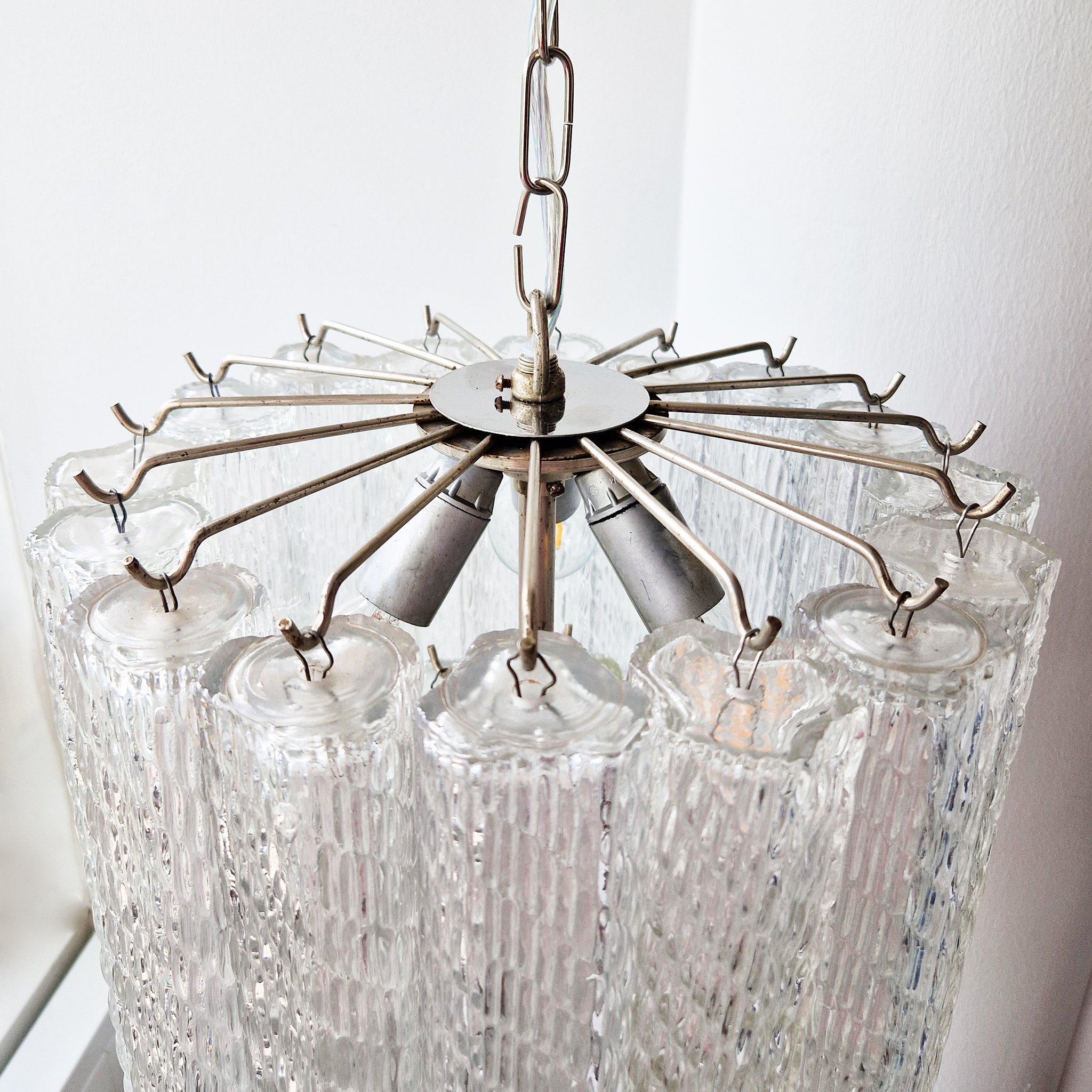 Vintage Murano glass two-tier chandelier