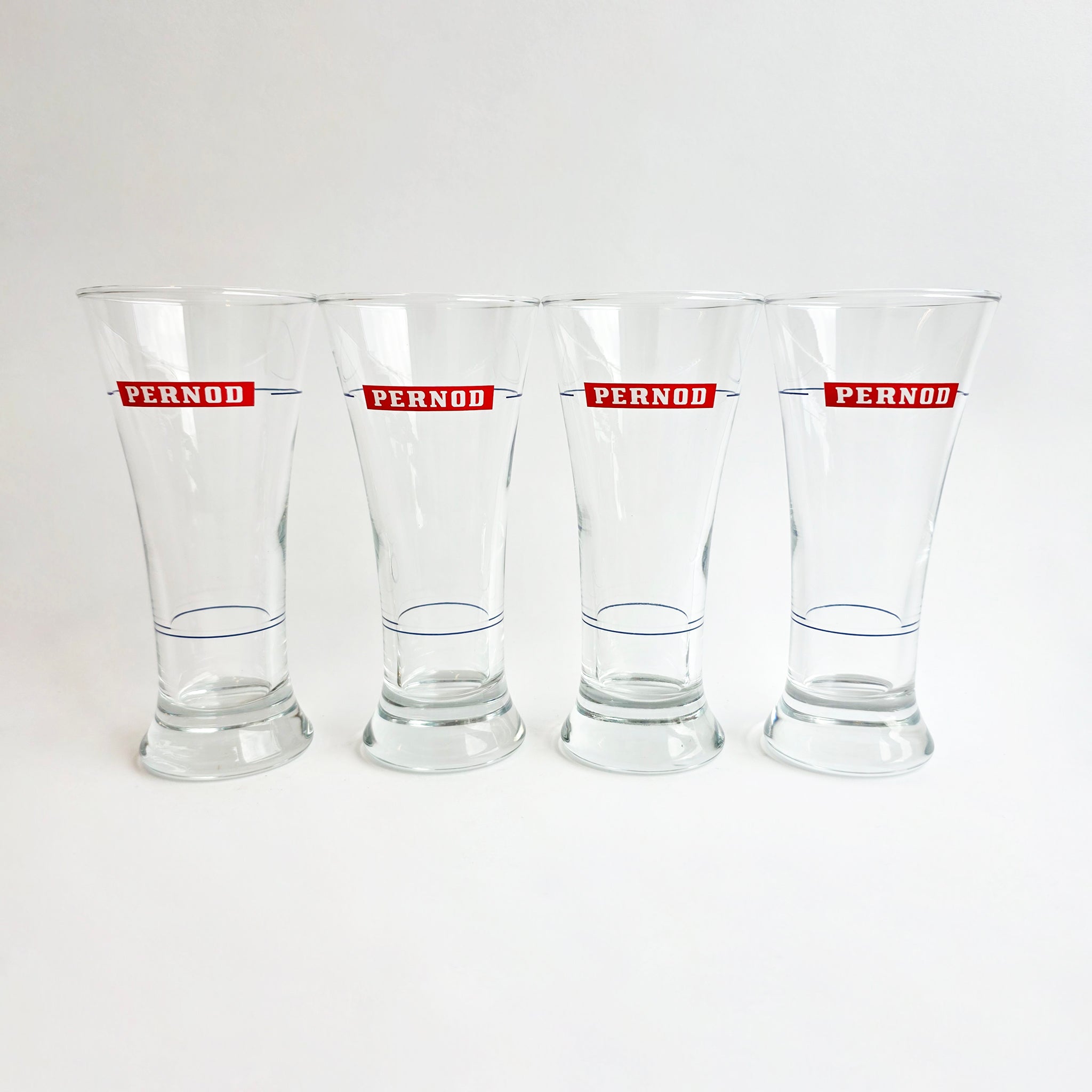 Vintage French fluted Pernod glasses (set of 4)