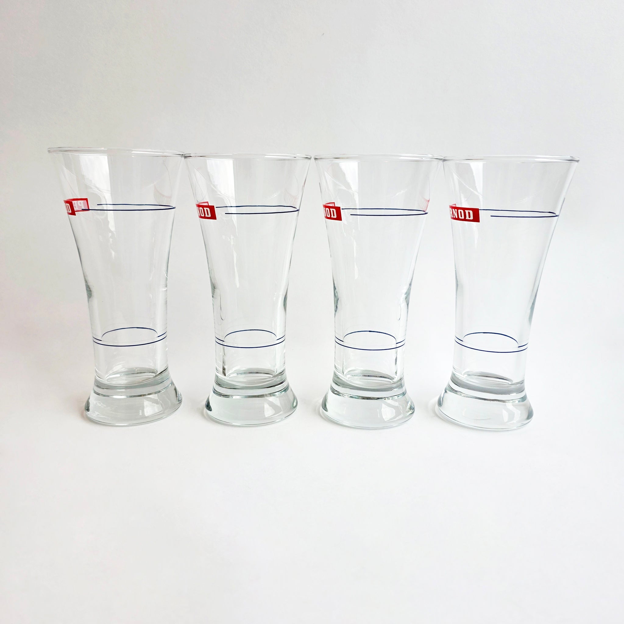 Vintage French fluted Pernod glasses (set of 4)