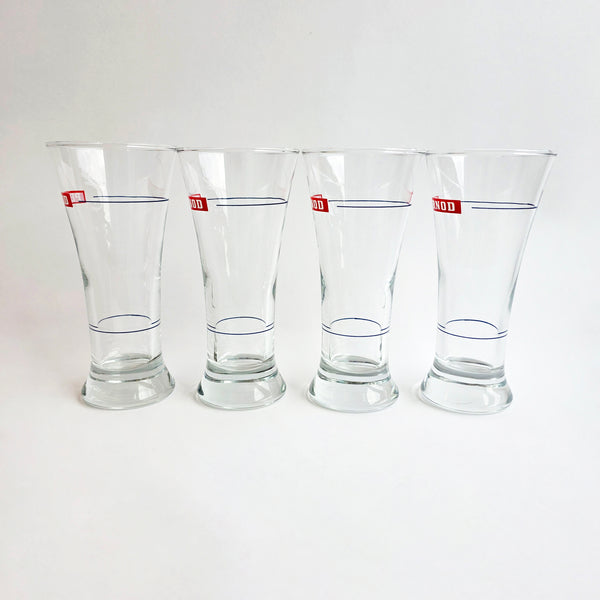 Vintage French fluted Pernod glasses (set of 4)