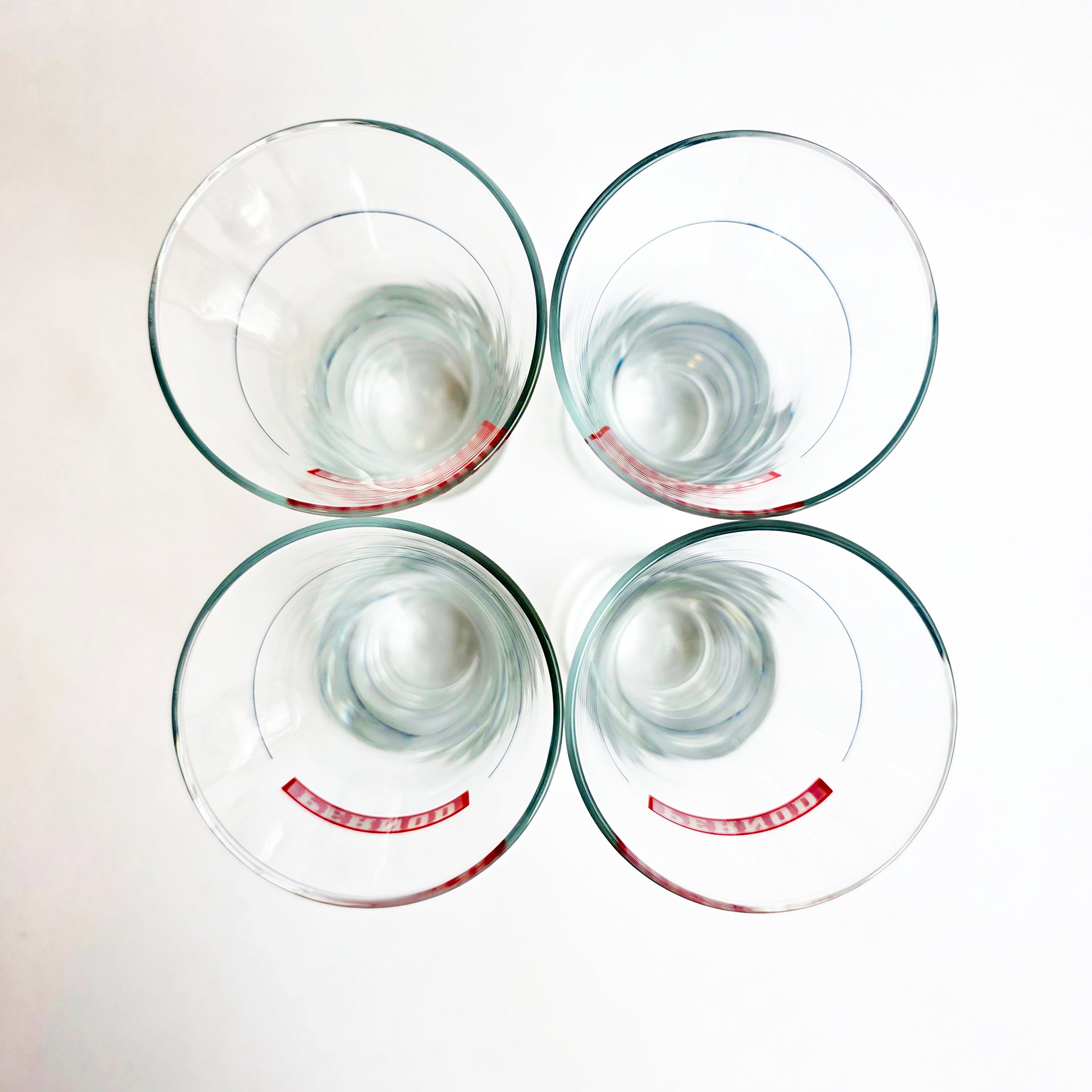 Vintage French fluted Pernod glasses (set of 4)