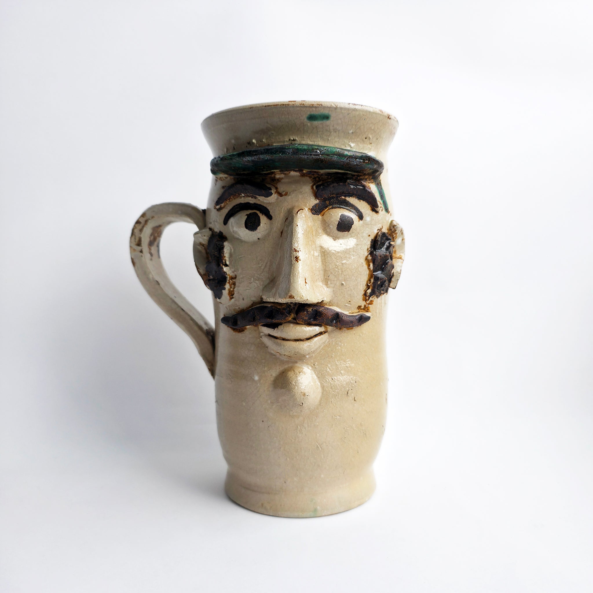 Vintage Sicilian ceramic jug by Mario Iudici
