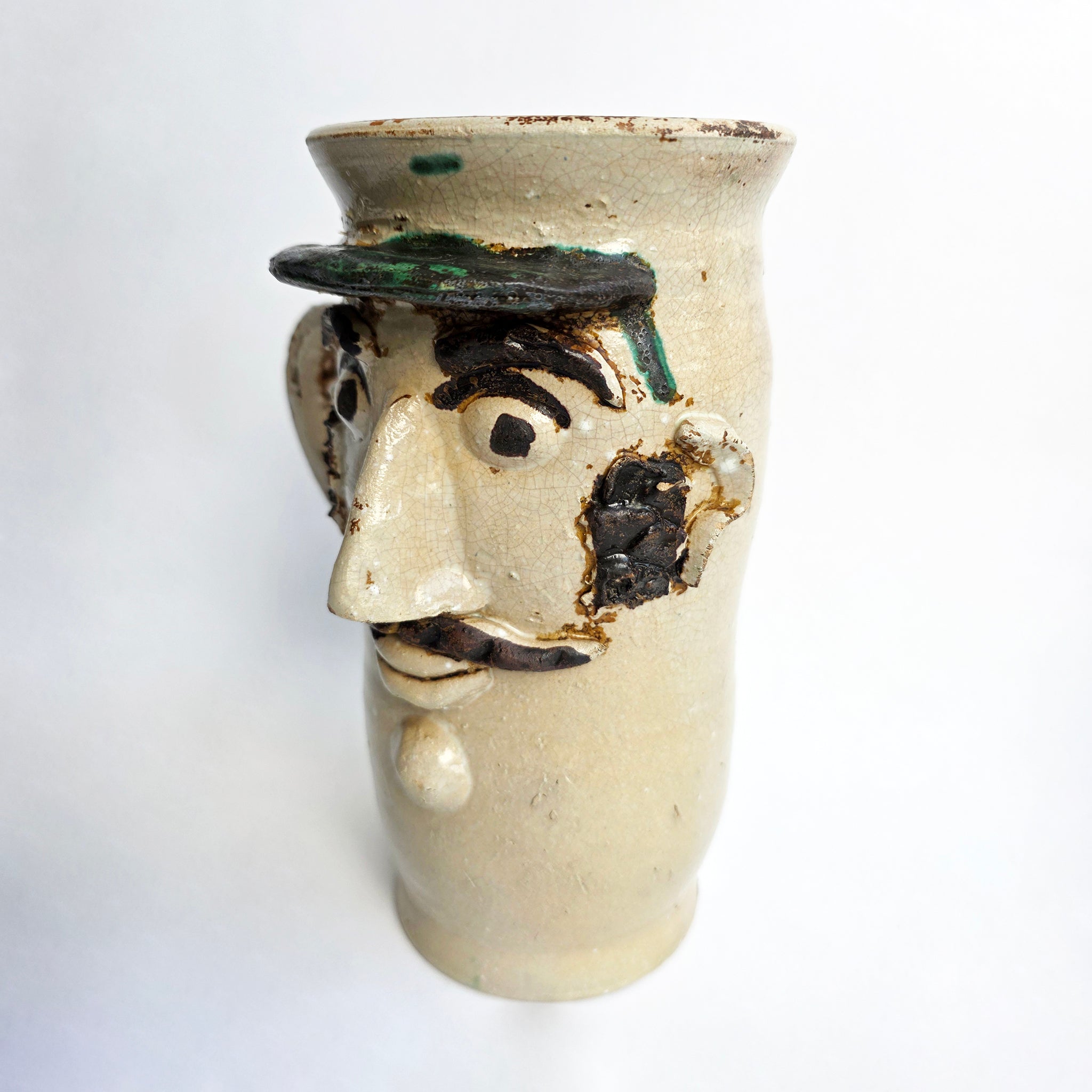 Vintage Sicilian ceramic jug by Mario Iudici