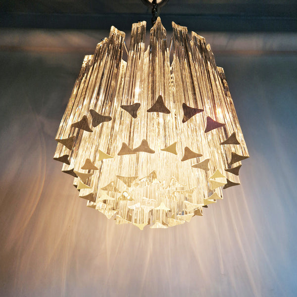 1970s Venini Murano glass triedre chandelier