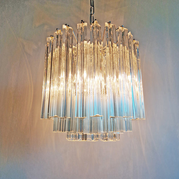 1970s Venini Murano glass triedre chandelier