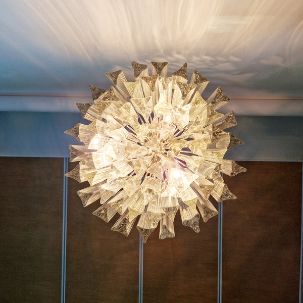 1970s Venini Murano glass triedre chandelier