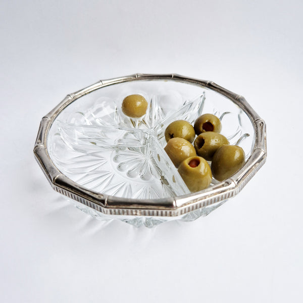 Mid-century glass aperitivo dish
