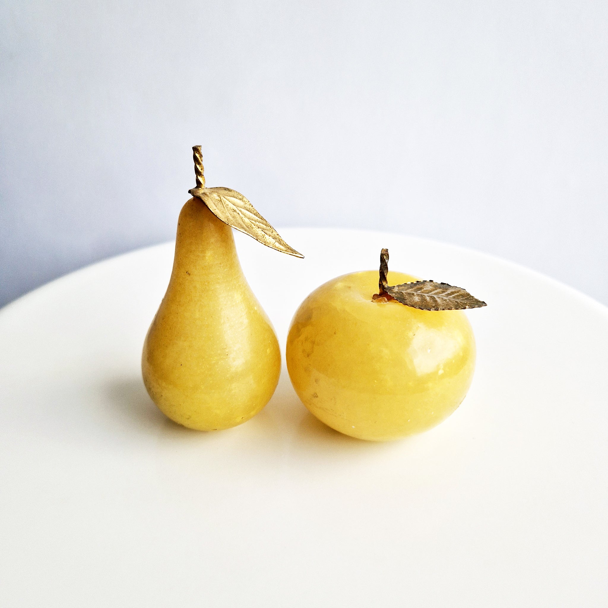 Vintage Italian alabaster apple and pear
