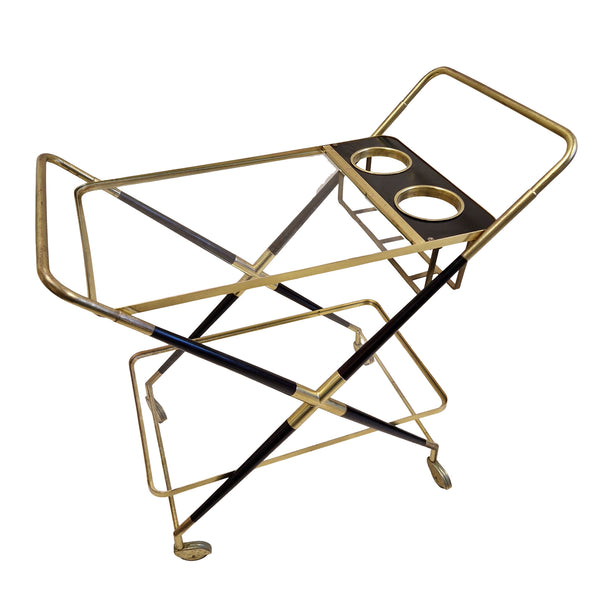 Mid-century brass bar cart by Cesare Lacca